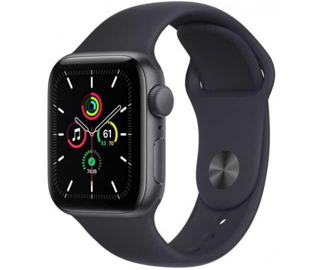 Apple Watch SE GPS 44mm Space Grey Aluminium Case with Midnight Sport Band (MKQ63) 